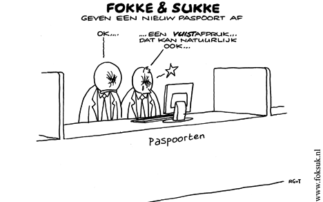 Fokke en Sukke geven een nieuw paspoort af